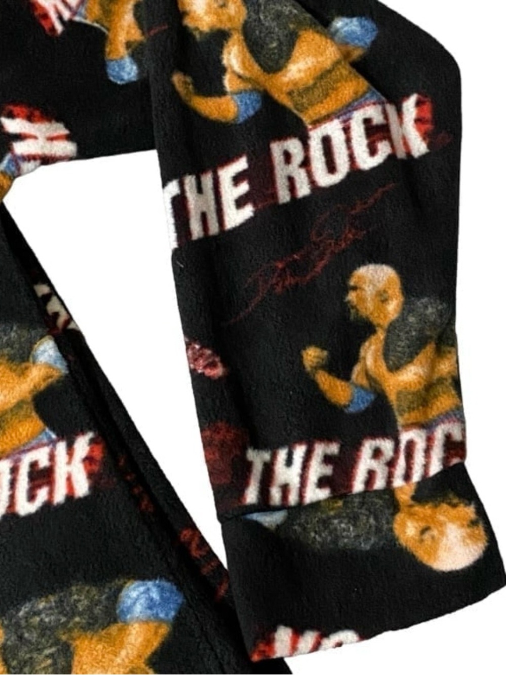 WWE The Rock Jumpin Jammerz Footed Fleece Onesie Pajamas Mens S Dwayne Johnson - Picture 6 of 11